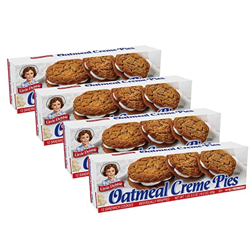 Little Debbie Oatmeal Crème Pies, 4 Boxes, 12 Pies Per Box
