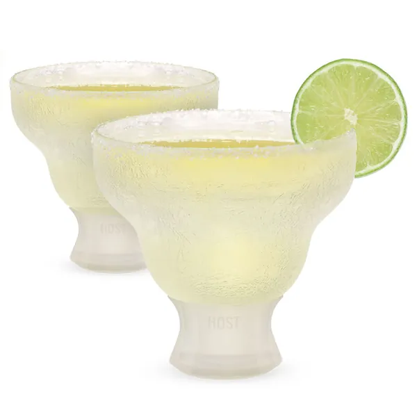 Glass Margarita FREEZE Cooling Cup, Set of 2