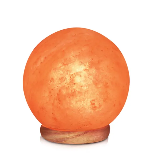 Himalayan Glow Wide Hand Carved, 8-11 LBS, Natural Globe Salt Lamp - 1451 - 