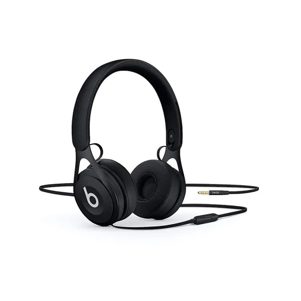 Beats EP Wired On-Ear Headphones - Battery Free for Unlimited Listening, Built in Mic and Controls - Black - Black
