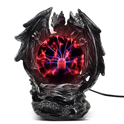 ANQIA Plasma Ball Lamp Touch Sensitive,Party Magical Electrostatic Red Color Crystal Ball for Halloween (Evil Dragon)