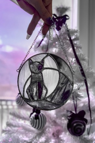 Luna Stained Glass Wall Hanging | One Size / Black / 95% Glass 2% Tin 1% Copper 1% Iron 1% Zinc