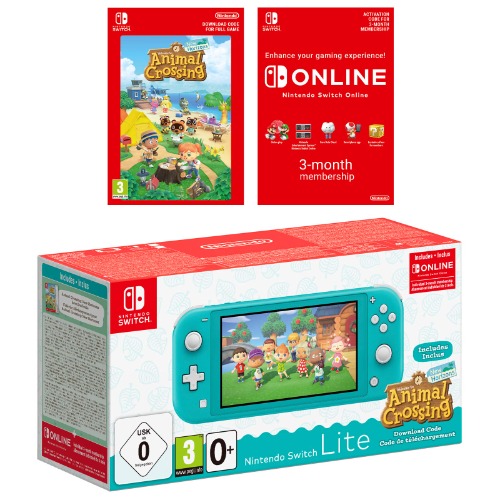 Nintendo Switch Lite (Turquoise) Animal Crossing New Horizons + NSO 3 months