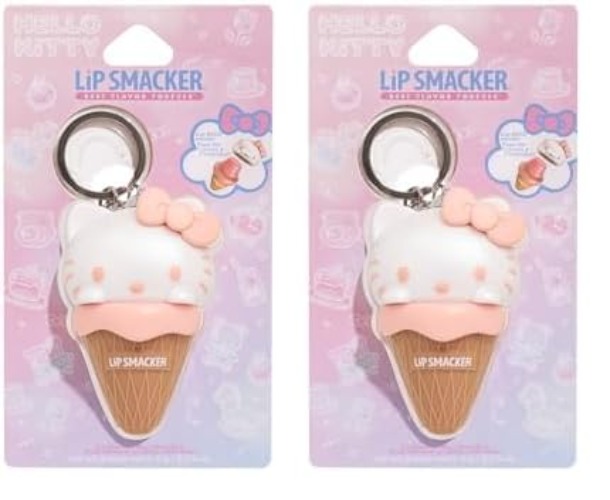 Lip Smacker Hello Kitty Ice Cream Lip Balm | Sanrio Collection | Gifts (Pack of 2) - Ice Cream - 2 Count (Pack of 1)