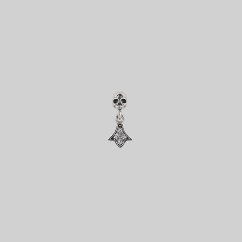 LUX. Skull & Fan Drop Stud Earring - Silver | Silver
