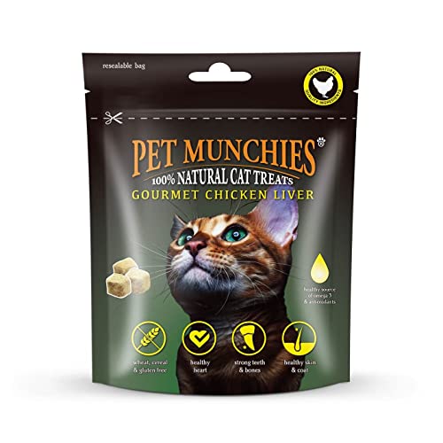 Pet Munchies Natural Freeze Dried Cat Treats (Chicken Liver, 1 Pack) - Chicken Liver - 10 g (Pack of 1)
