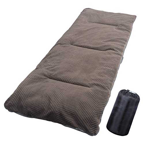 Stonehomy Camping Cot Pads Mattress for Adults, 2-3 Inches Thicker Comfortable Cotton Sleeping Cot Pad Mattress, XL Wide Cot Pads with Waterproof Bottom, Navy Blue/Gray/Brown - Brown