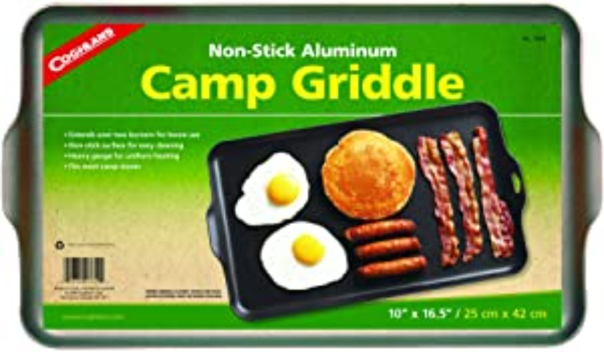 Coghlan's Two Burner Non-Stick Camp Griddle, 16.5 x 10-Inches Black - 16 1/2 x 10 Inch (Pack of 1)