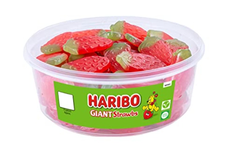HARIBO GIANT STRAWBS - 75 Count (Pack of 1)