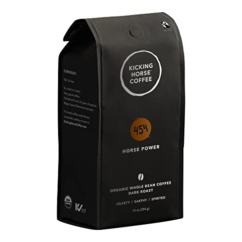 Kicking Horse Coffee 454 Horse Power - Dark Roast, Whole Bean Coffee, 10 ounces, 284 g (Pack of 1) - 454 Horse Power - 284 g (Pack of 1)