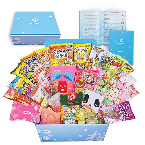 Sakura Box Japanese Candy & Snacks 40 Piece Dagashi Set (Box)