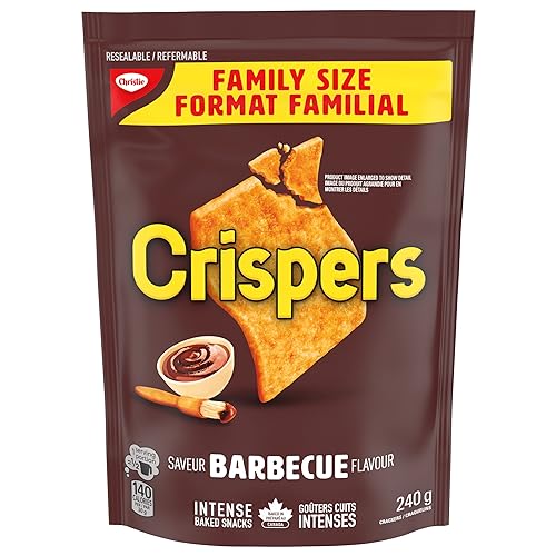 Crispers, Barbecue Crackers, BBQ, Family Size, Salty Snacks, Is It a Chip or a Cracker, 240g - BBQ - 240G - Family Size