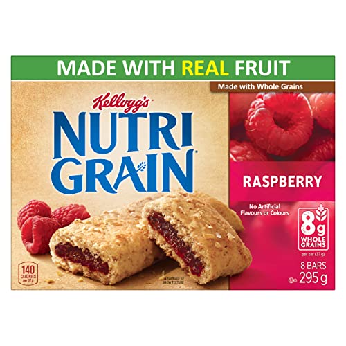Kellogg's Nutri-Grain Cereal Bars 295g - Raspberry, 8 Bars, Raspberry, 295 Grams