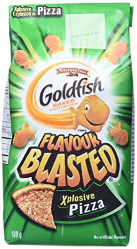 Pepperidge Farm Goldfish Flavour Blasted Xplosive Pizza Flavoured Crackers, 180g - 180 g (Pack of 1)
