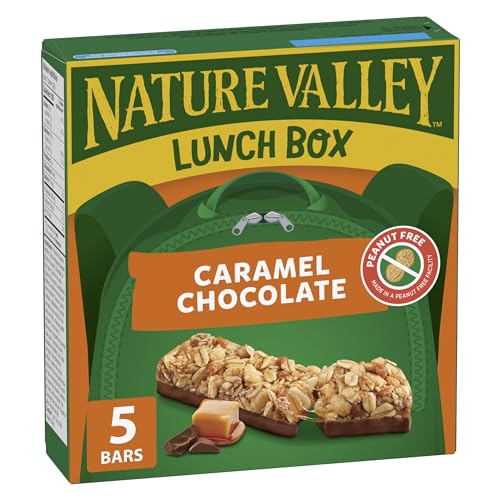 NATURE VALLEY Caramel Chocolate Flavour Granola Bars, No Artificial Flavours, No Artificial Colours, Snack Bars, Made with Whole Grains, Pack of 5 Granola Bars
