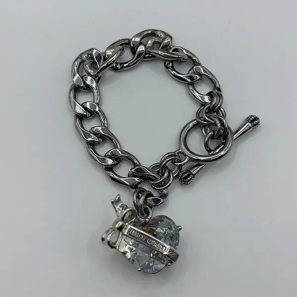 Juicy Couture clear heart locket charm bracelet