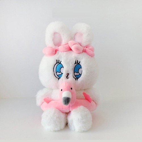 Esther Bunny - 25cm Flamingo Bunny Plush Doll | White
