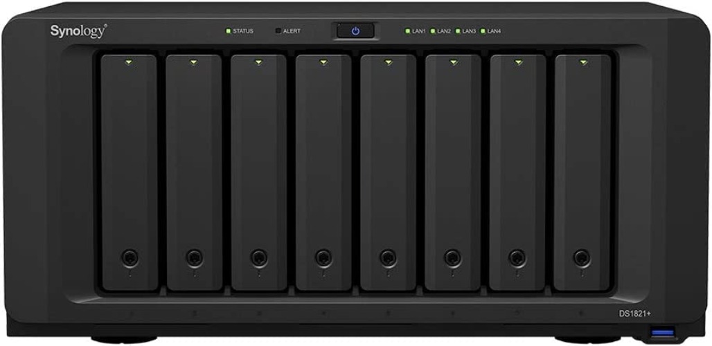 Synology DS1821+ 80TB 8 Bay Desktop NAS Solution, installed with 8 x 10TB Western Digital Red Plus Drives - WD Red Plus - 80 TB