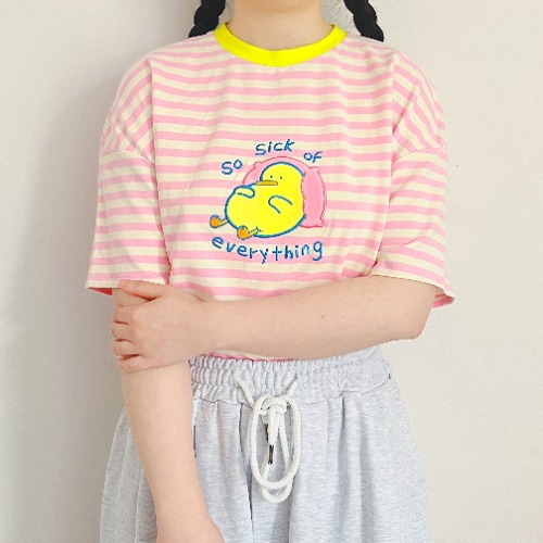 So sick of everything stripe tee | S