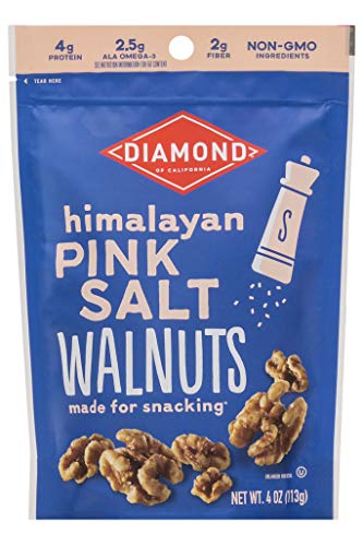 Diamond of California Himalayan Pink Salt Walnuts, 4 oz, 1 Pack - Himalayan Pink Salt Snack Walnut
