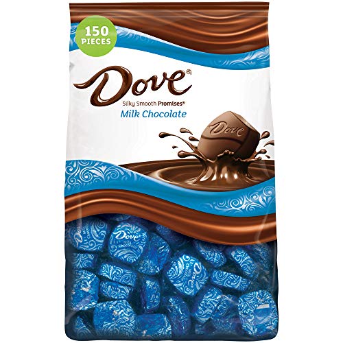 DOVE PROMISES Milk Chocolate Candy Individually Wrapped Bulk Pack (43.07 oz, 150 Piece) Bag - Milk Chocolate