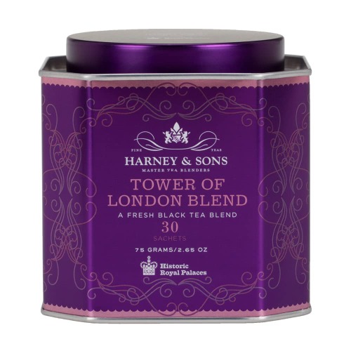Harney & Sons Tower of London Black Tea with Stone Fruit, Bergamot and Honey Flavors | 30 sachets, Historic Royal Palaces Collection - 30 Count (Pack of 1)