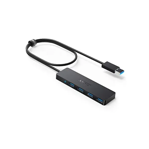 
                            Anker 4-Port USB 3.0 Hub, Ultra-Slim Data USB Hub with 2 ft Extended Cable [Charging Not Supported], for MacBook, Mac Pro, Mac mini, iMac, Surface Pro, XPS, PC, Flash Drive, Mobile HDD
                        
