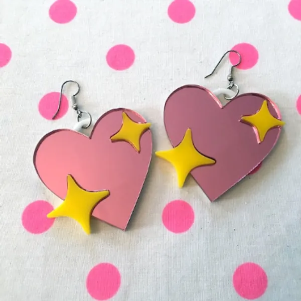 sparkly heart emoji earrings ♡