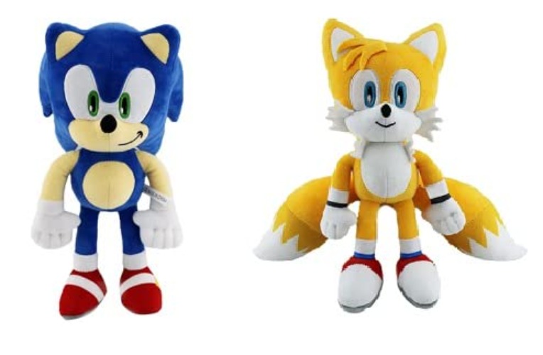 Sonic Plush 12 Inches (2 Toys) Sonic 2 Plush Toys Figures Animals Plush Knuckles Tails Plush Doll Toys Sonic&Tails&Knuckles Blue+Yellow - Yello Blue - 12 inch(Pack of 2)