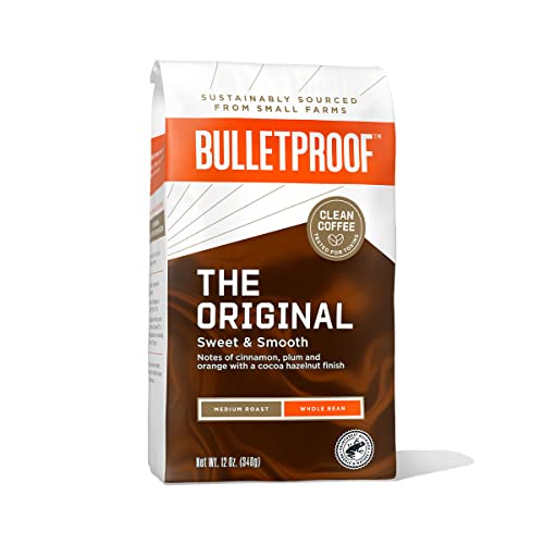 Bulletproof Original Medium Roast Whole Bean Coffee, 12 Ounces, 100% Arabica Coffee Sourced from Guatemala, Colombia, & El Salvador - 12 Ounce (Pack of 1)
