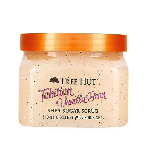 Tree Hut Tahitian Vanilla Bean Shea Sugar Scrub, 18oz, Ultra Hydrating and Exfoliating Scrub for Nourishing Essential Body Care