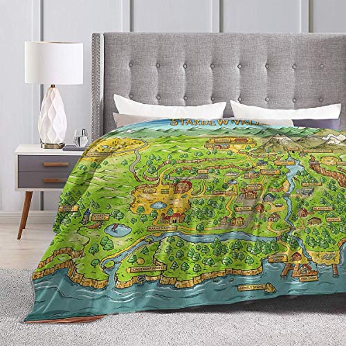 Baulred Stardew Valley Map Ultra- Soft Fluffy Micro Fleece Flannel Blanket Couch 60""x50