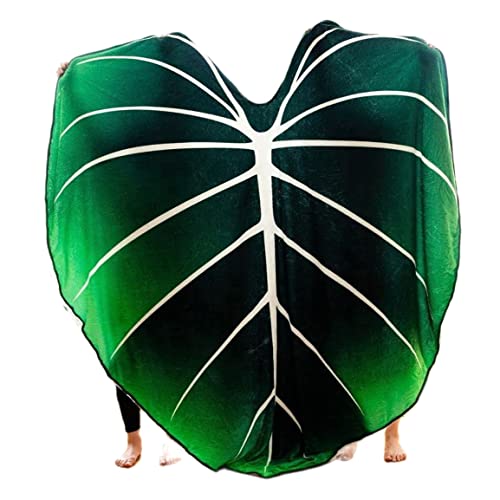 IzzDynno Leaf Shaped Blanket Flannel Blanket Green Leaves Throw Blanket Office Nap Blanket for Home Decor 160 * 220 CM