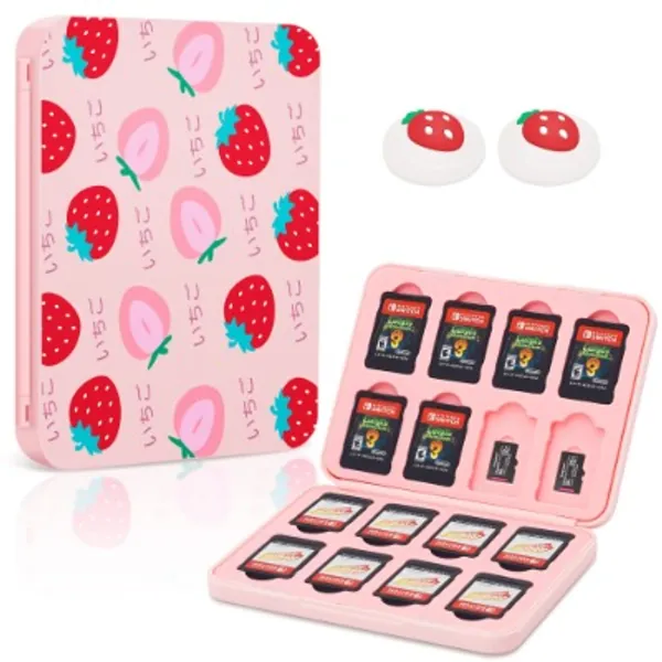 Cute Strawberry Game Card Case for Nintendo Switch Cards