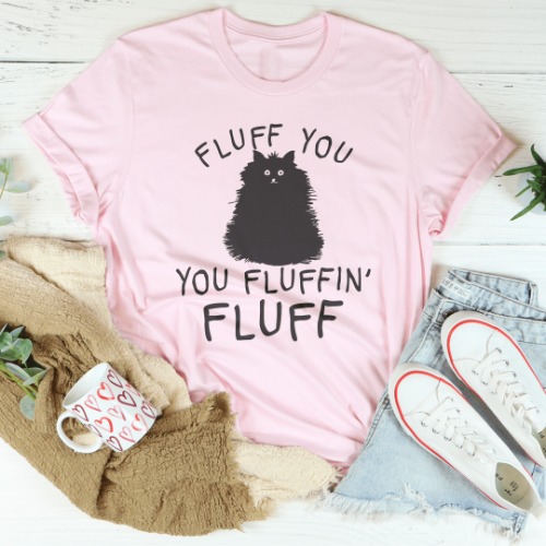 Fluff You Cat Tee - Pink / XL