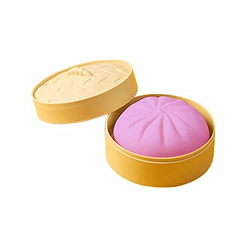 Dempiire New Colorful Dumpling Stress Sensory Toy Stress Squeezing Dough Bun, Steamed Stuffed Bun, Stress Relief Squeezing Bun Toys for Halloween Project Kid Playing Tricking People (Purple) - Purple