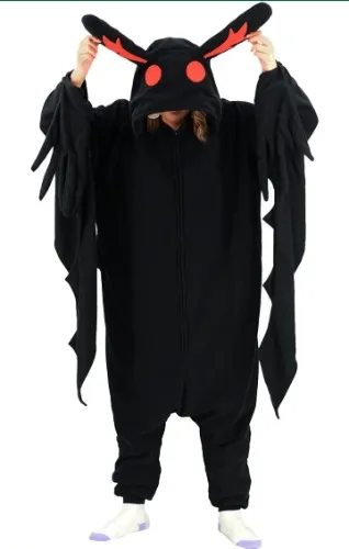  Mothman Halloween Onesie Adult Pajamas Cosplay Animal Homewear Sleepwear Jumpsuit Costume for Women Men : Clothing, Shoes & Jewelry