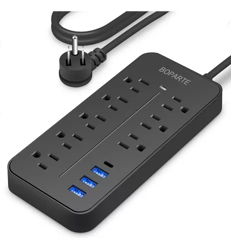 Regleta Cargador Multicontactos Con 8 Salidas 3 Usb 1 Tipo C
