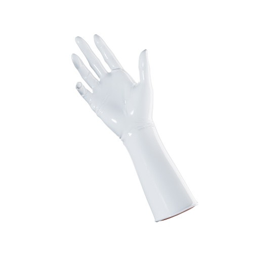 Pearl White Gloves (Mid Arm) | Medium / 0.4mm
