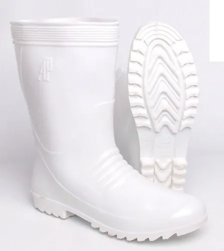 White PVC Rubber Boots