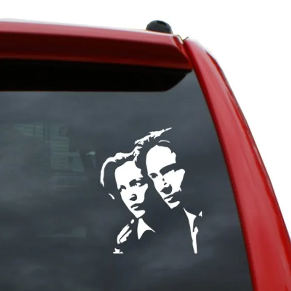 Black Heart Decals  More Mulder and Scully Vinyl Decal Sticker | Color: White | 5" Tall