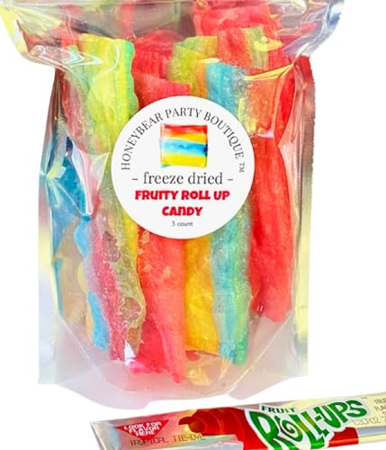 Freeze Dried Fruit Roll Ups Candy - 5 Full Fruit Rolls - Shipped in a Box - Tropical Tye Dye & Strawberry