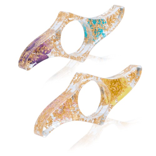 Book Page Holder for Reading, 2 Pcs Dried Flower Resin Transparent Thumb Bookmark, Book Accessories for Reading Lovers, Gifts for Bookworm, Readers, Literary, Students, Teachers(Style1) - Style1