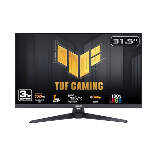 ASUS TUF Gaming 31.5 inch VG328QA1A Monitor | 1080P | 170Hz | HDMI | Tilt Adjustable | Black - 32" 170Hz FreeSync Premium