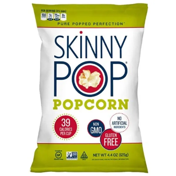 SkinnyPop Orignal Popcorn, 4.4oz Grocery Size Bags, Skinny Pop, Healthy Popcorn Snacks, Gluten Free