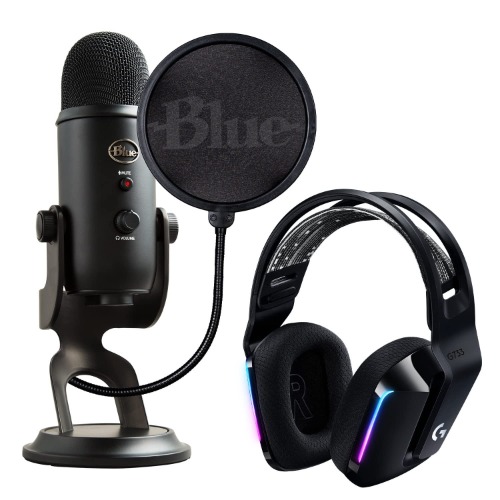 G733 + Yeti Gaming Kit - Blackout Gaming Microphone + Wireless Headset