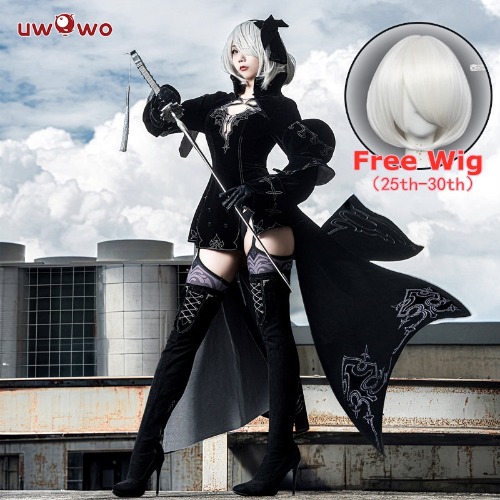 【Pre-sale】Uwowo Nier: Automata 2B Reincarnation Alternate Battler Outfit Cosplay Costume - S+Free Wig