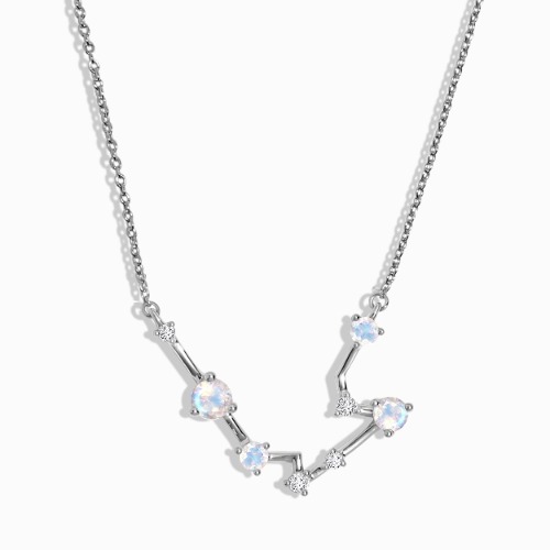Moonstone Necklace - Aquarius Zodiac Constellation | 925 Sterling Silver