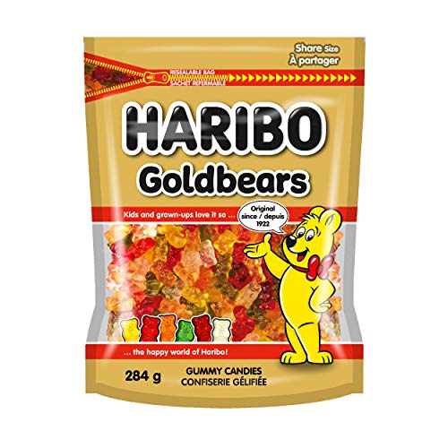 Haribo Goldbears Gummy Candy, 6 Fruity Flavours, No Artificial Colours - 284g Resealable Bag - Fruity - 284 g (Pack of 1)