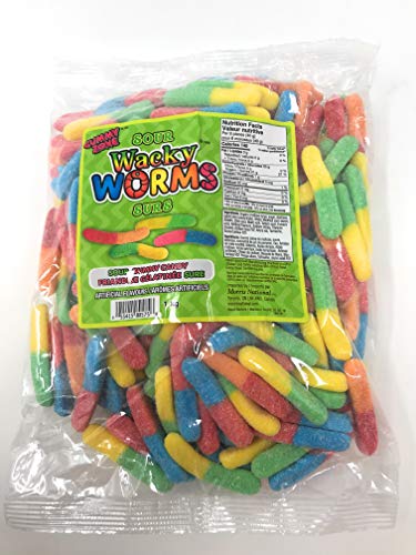 Gummy Zone Wacky Worms Sour Gummy Candy - 1 KG Bag